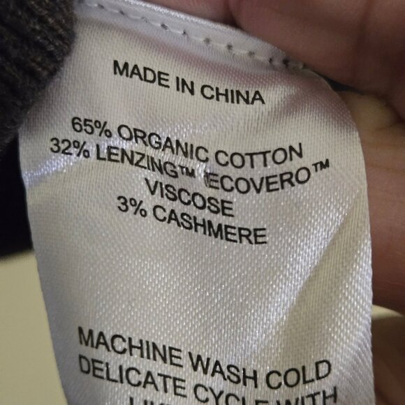 Quince Lightweight Cotton Cashmere V Neck Sweater Mocha Heather Size M - Picture 8 of 10